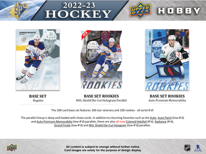 2022-23 Upper Deck SPx Hockey Hobby 20 Box Case