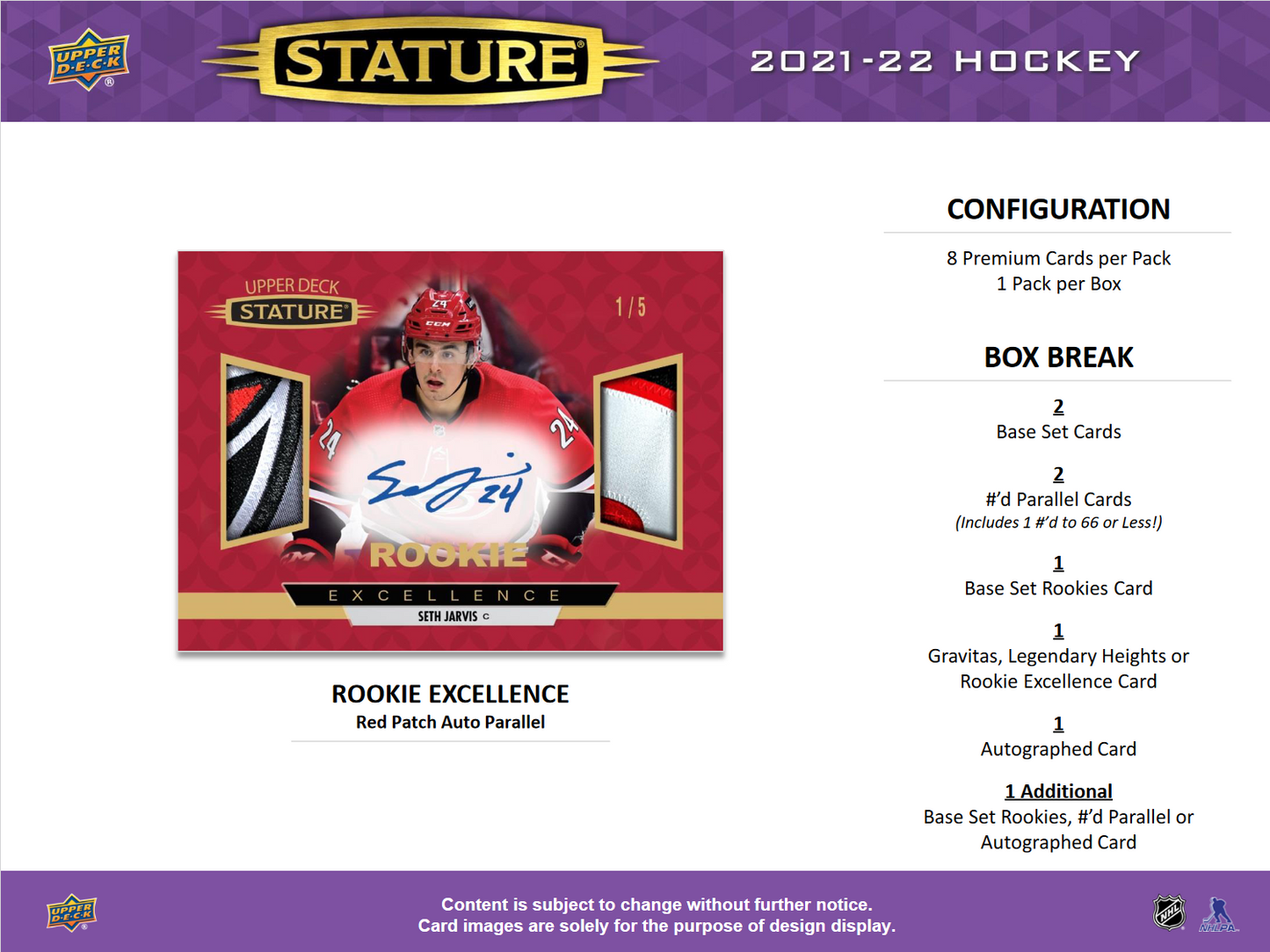 2021-22 Upper Deck Stature Hockey Hobby Box