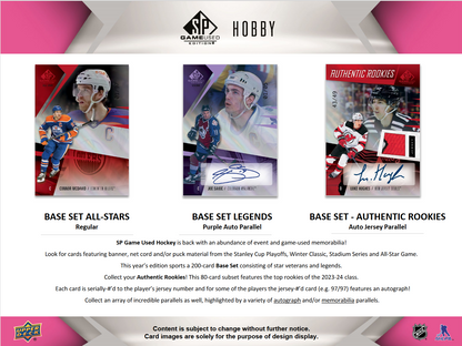 2023-24 Upper Deck SP Game Used Hockey Hobby Box