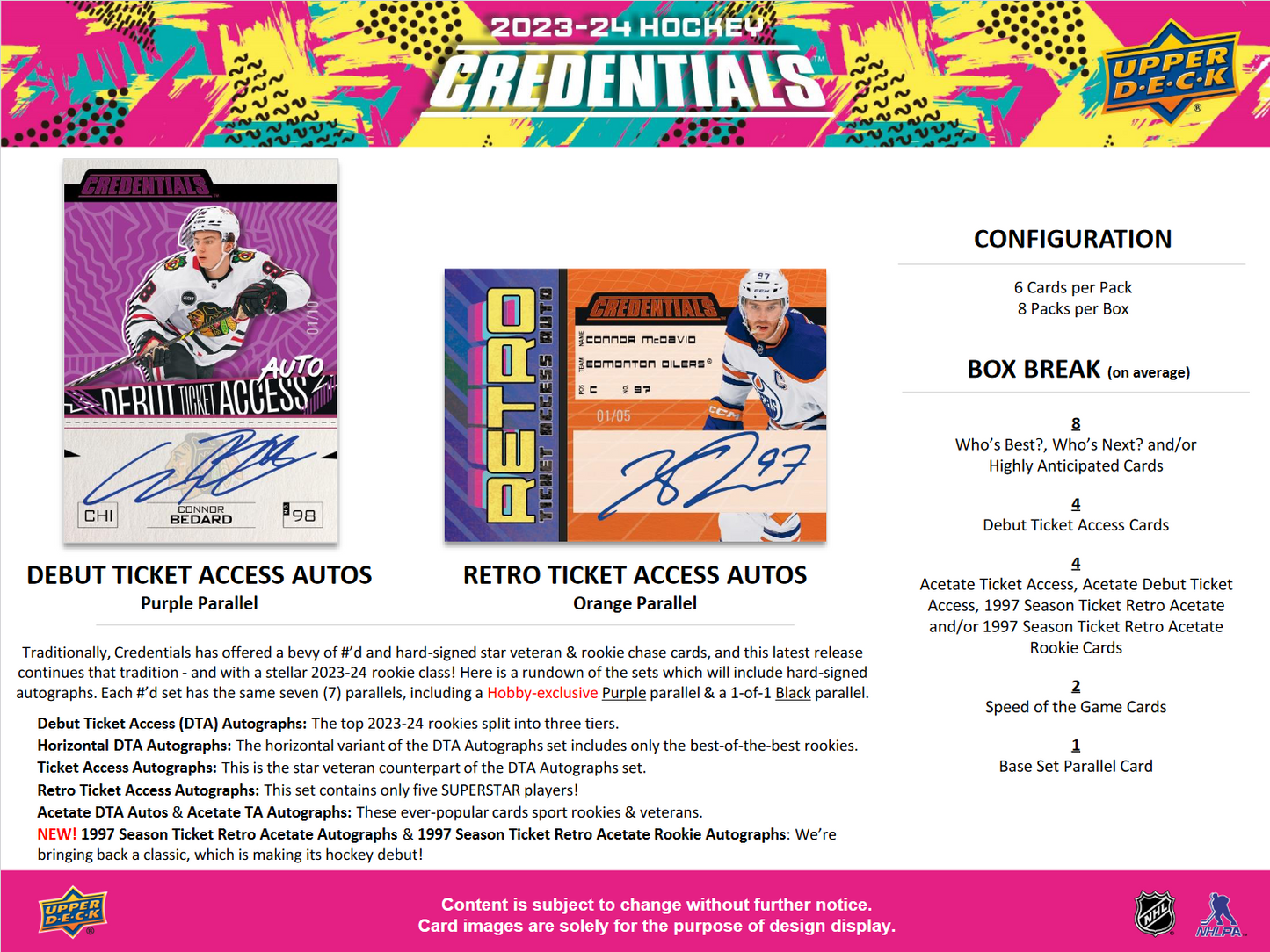 2023-24 Upper Deck Credentials Hockey Hobby 10 Box Case