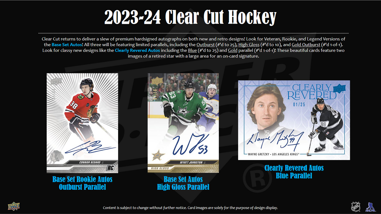 2023-24 Upper Deck Clear Cut Hockey Hobby 30 Box Case