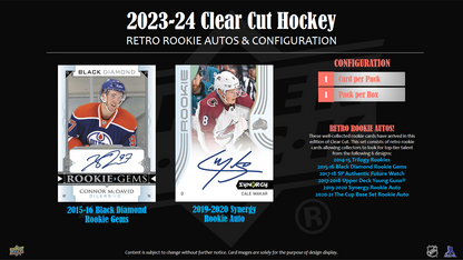 2023-24 Upper Deck Clear Cut Hockey Hobby 30 Box Case